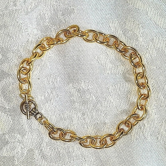 Bracelet Rolo chain gold plate toggle clasp New - Picture 1 of 2